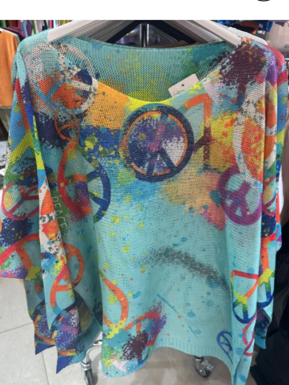 19TU T Loowie Peace & Love Knit Printed Sweater One Size